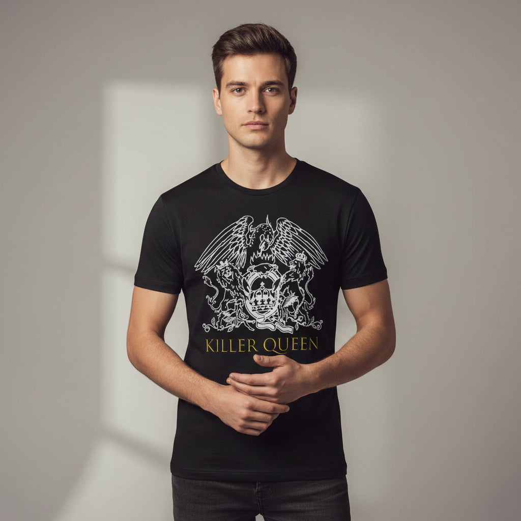 queen killer queen t-shirt music band buy online united states of america usa the banyan tee tbt men women girls boys unisex black