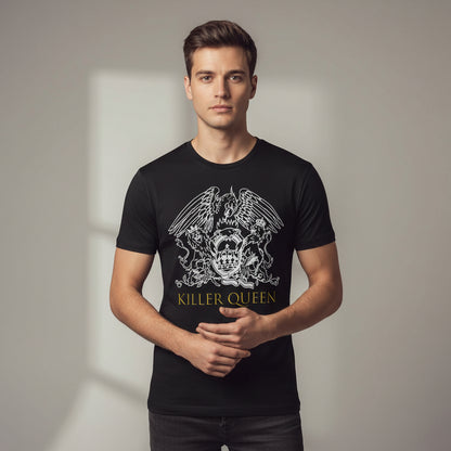 queen killer queen t-shirt music band buy online united states of america usa the banyan tee tbt men women girls boys unisex black