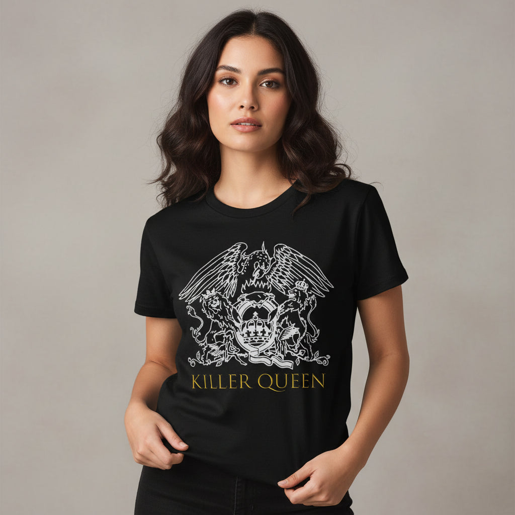 queen killer queen t-shirt music band buy online united states of america usa the banyan tee tbt men women girls boys unisex black