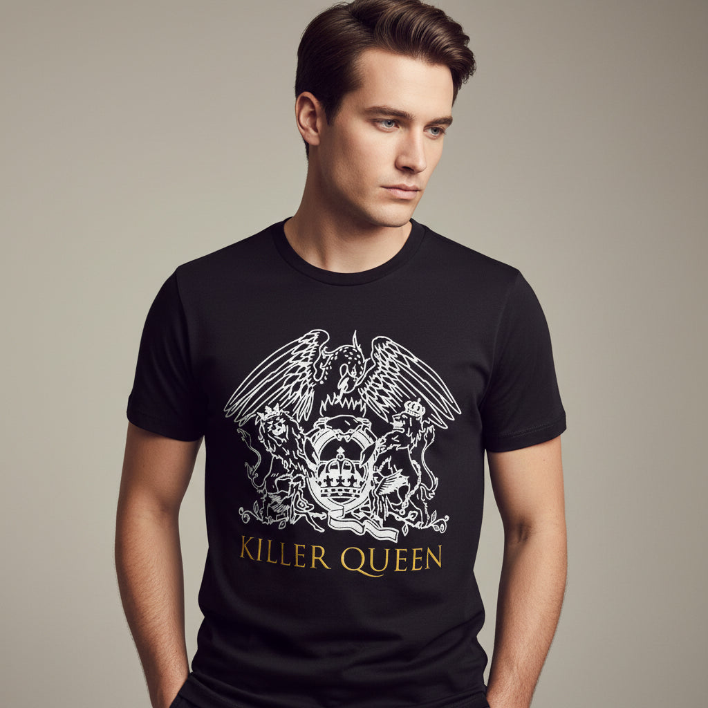queen killer queen t-shirt music band buy online united states of america usa the banyan tee tbt men women girls boys unisex black