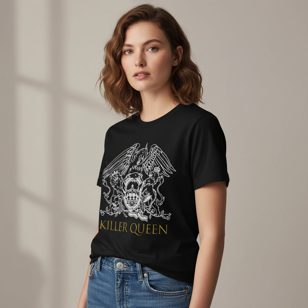 queen killer queen t-shirt music band buy online united states of america usa the banyan tee tbt men women girls boys unisex black