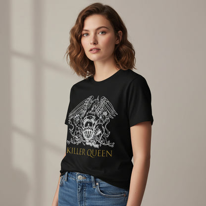 queen killer queen t-shirt music band buy online united states of america usa the banyan tee tbt men women girls boys unisex black