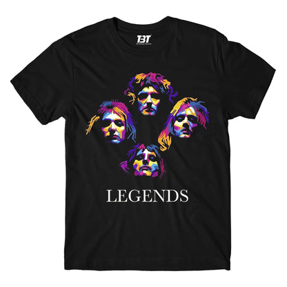 queen legends t-shirt music band buy online usa united states the banyan tee tbt men women girls boys unisex black