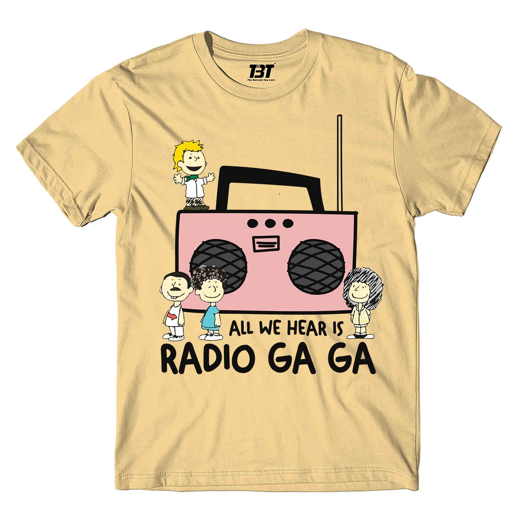 queen radio ga ga t-shirt music band buy online united states of america usa the banyan tee tbt men women girls boys unisex beige