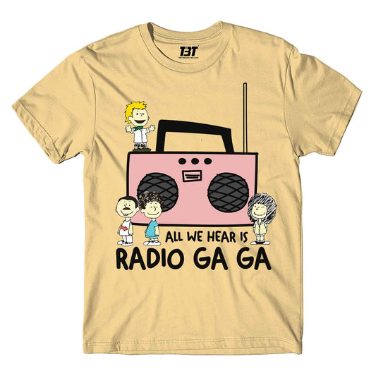 queen radio ga ga t-shirt music band buy online united states of america usa the banyan tee tbt men women girls boys unisex beige