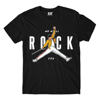 queen we will rock you t-shirt music band buy online united states of america usa the banyan tee tbt men women girls boys unisex black