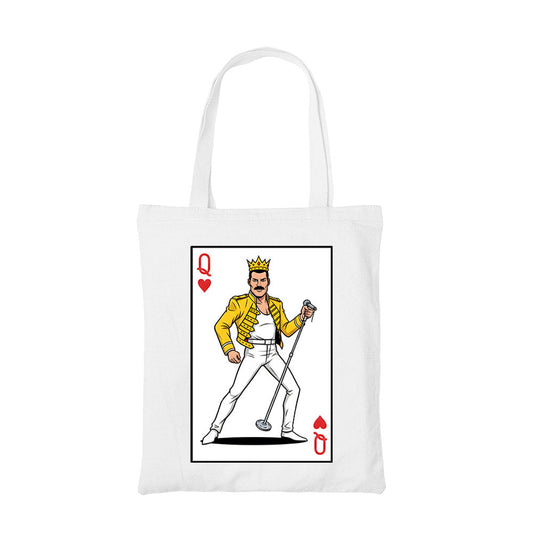 queen the queen of hearts tote bag cotton printed music band buy online united states usa the banyan tee tbt men women girls boys unisex  