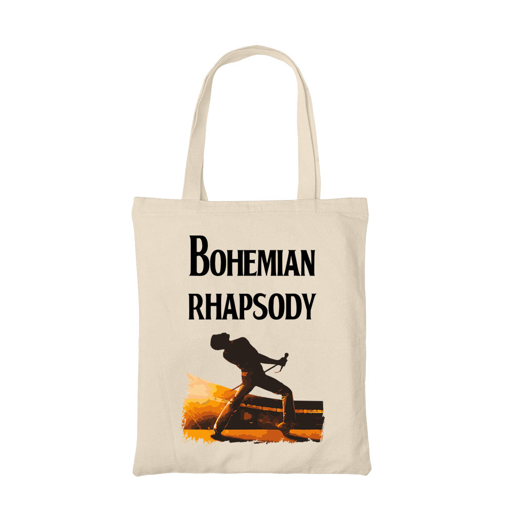 queen bohemian rhapsody tote bag hand printed cotton women men unisex