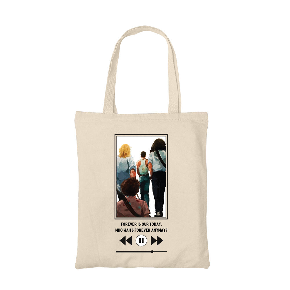 queen live forever tote bag hand printed cotton women men unisex