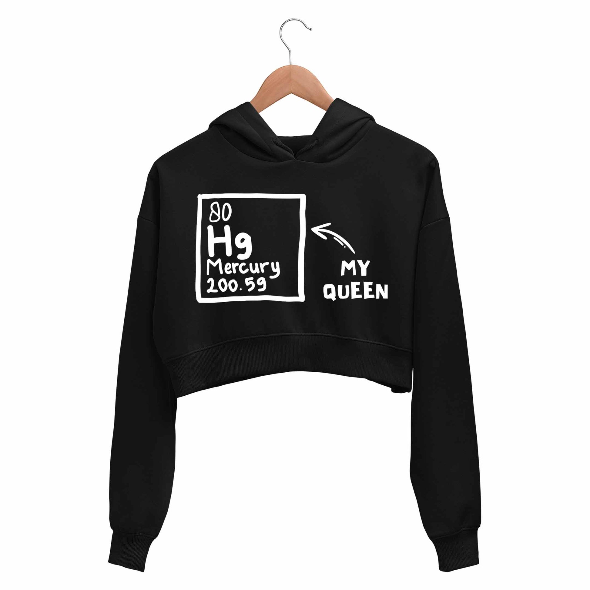 queen my queen crop hoodie hooded sweatshirt upper winterwear music band buy online united states usa the banyan tee tbt men women girls boys unisex black 