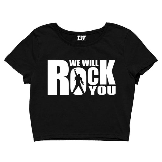 queen rock you crop top music band buy online united states of america usa the banyan tee tbt men women girls boys unisex black