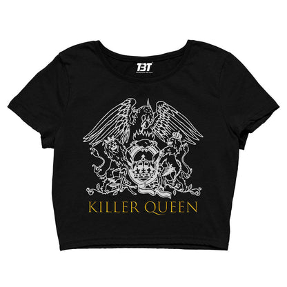 queen killer queen crop top music band buy online united states of america usa the banyan tee tbt men women girls boys unisex black