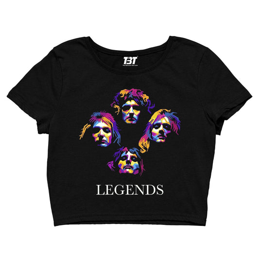 queen legends crop top music band buy online united states of america usa the banyan tee tbt men women girls boys unisex black