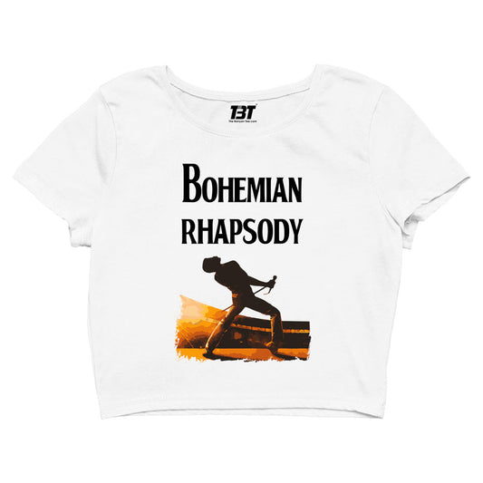 queen bohemian rhapsody crop top music band buy online united states of america usa the banyan tee tbt men women girls boys unisex gray