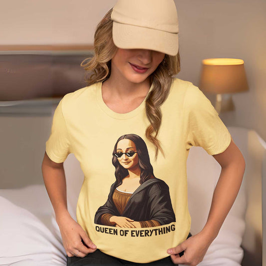 graphic queen of everything t-shirt printed graphic stylish buy online united states usa the banyan tee tbt men women girls boys unisex beige 