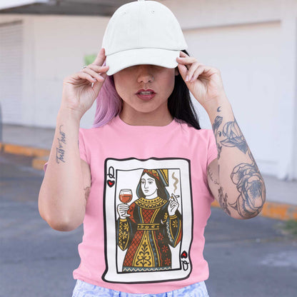 graphic queen of hearts t-shirt printed graphic stylish buy online united states usa the banyan tee tbt men women girls boys unisex flamingo 