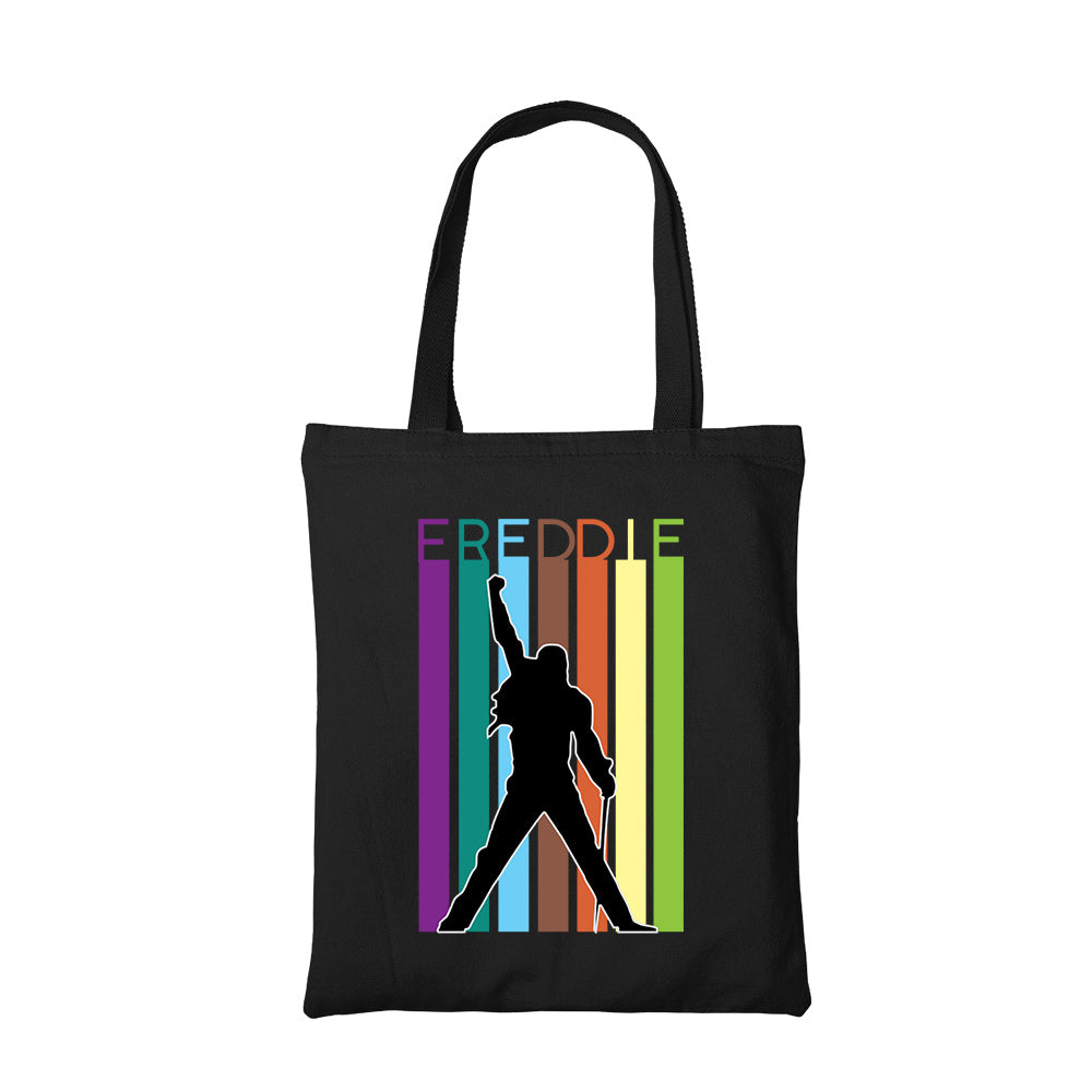 queen freddie tote bag hand printed cotton women men unisex