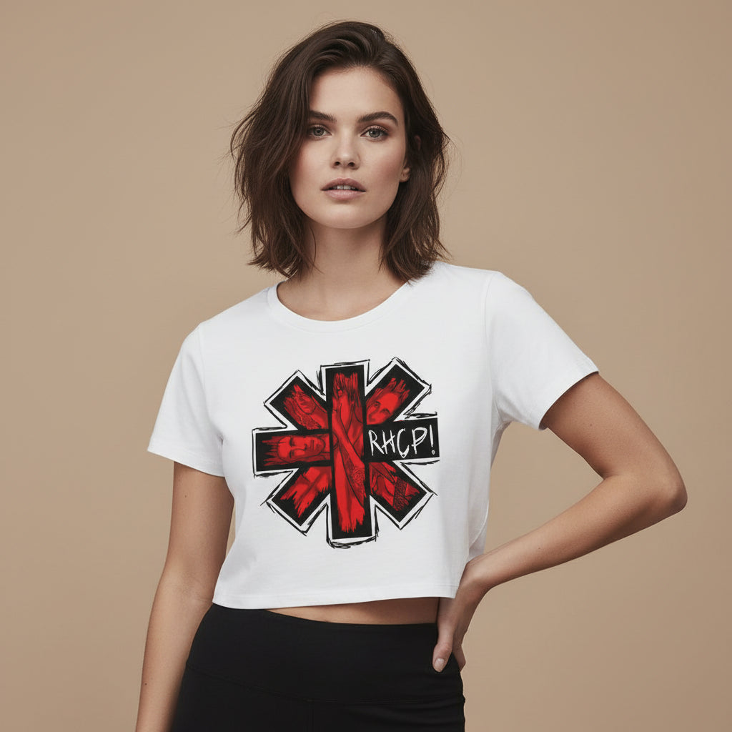 red hot chili peppers red hot art crop top music band buy online united states of america usa the banyan tee tbt men women girls boys unisex gray