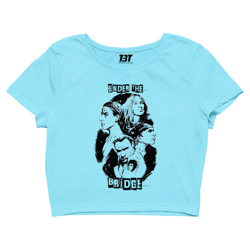 red hot chili peppers under the bridge crop top music band buy online united states of america usa the banyan tee tbt men women girls boys unisex gray