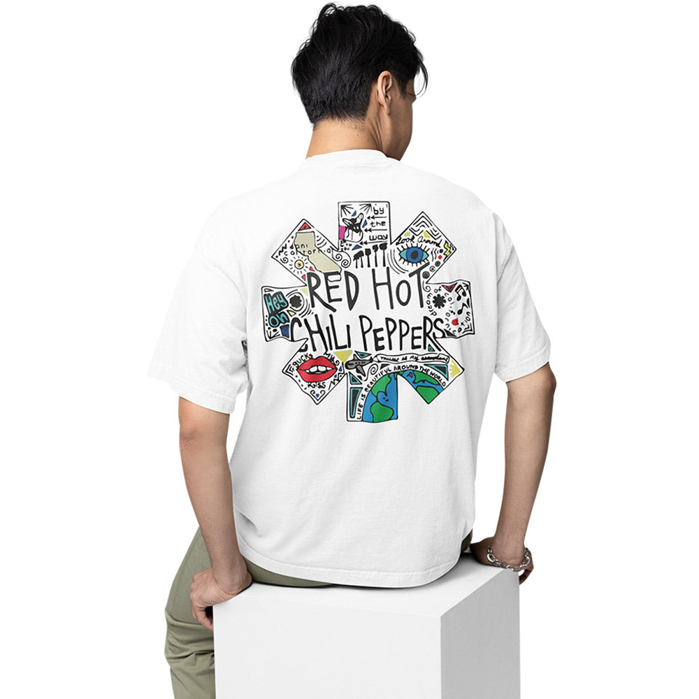 red hot chili peppers oversized t shirt - doodle music t-shirt white buy online india the banyan tee tbt men women girls boys unisex