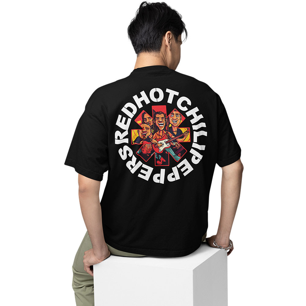 red hot chili peppers oversized t shirt - fan art music t-shirt black buy online india the banyan tee tbt men women girls boys unisex