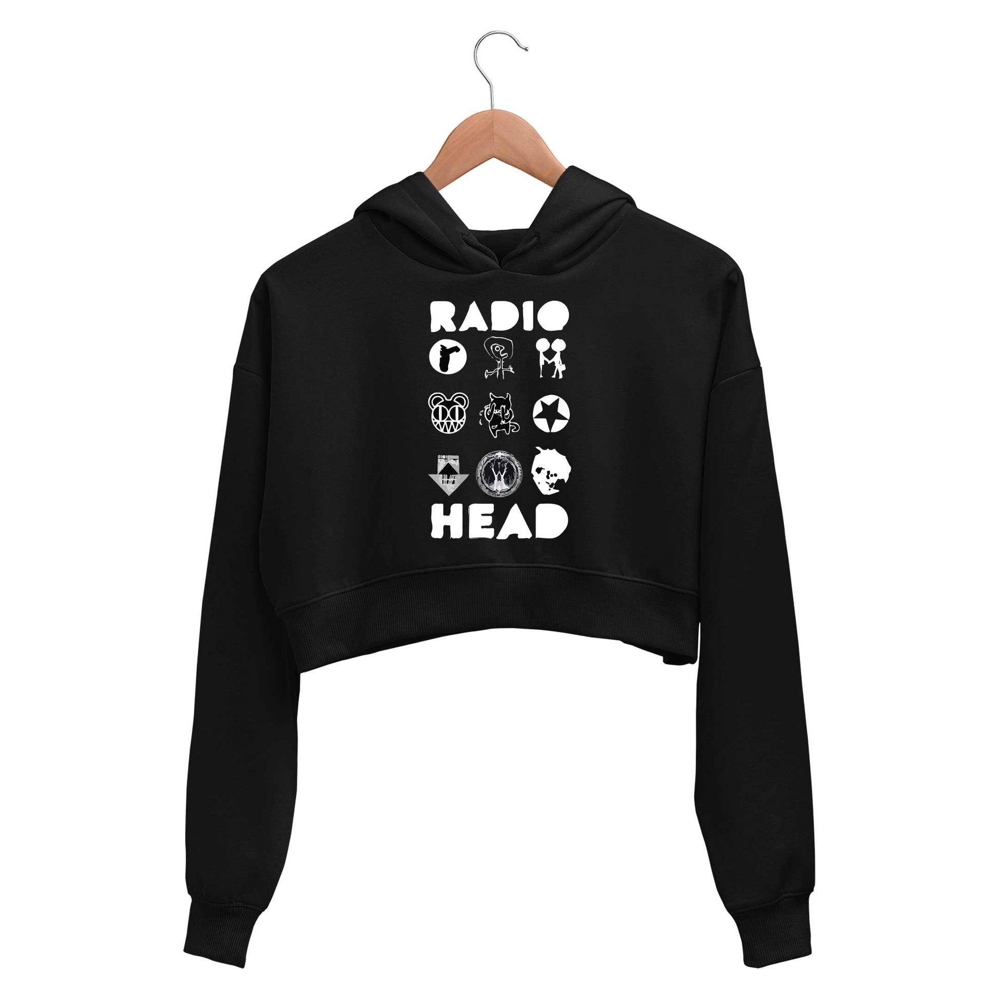 radiohead album arts crop hoodie hooded sweatshirt upper winterwear music band buy online india the banyan tee tbt men women girls boys unisex black