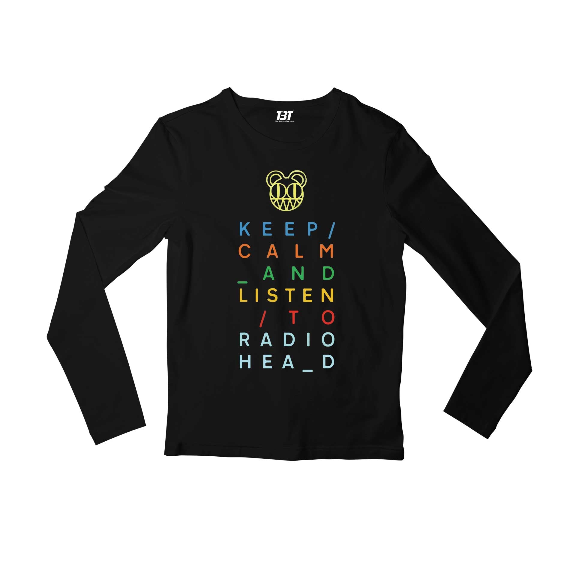 radiohead keep calm full sleeves long sleeves music band buy online india the banyan tee tbt men women girls boys unisex black