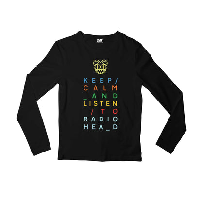 radiohead keep calm full sleeves long sleeves music band buy online india the banyan tee tbt men women girls boys unisex black