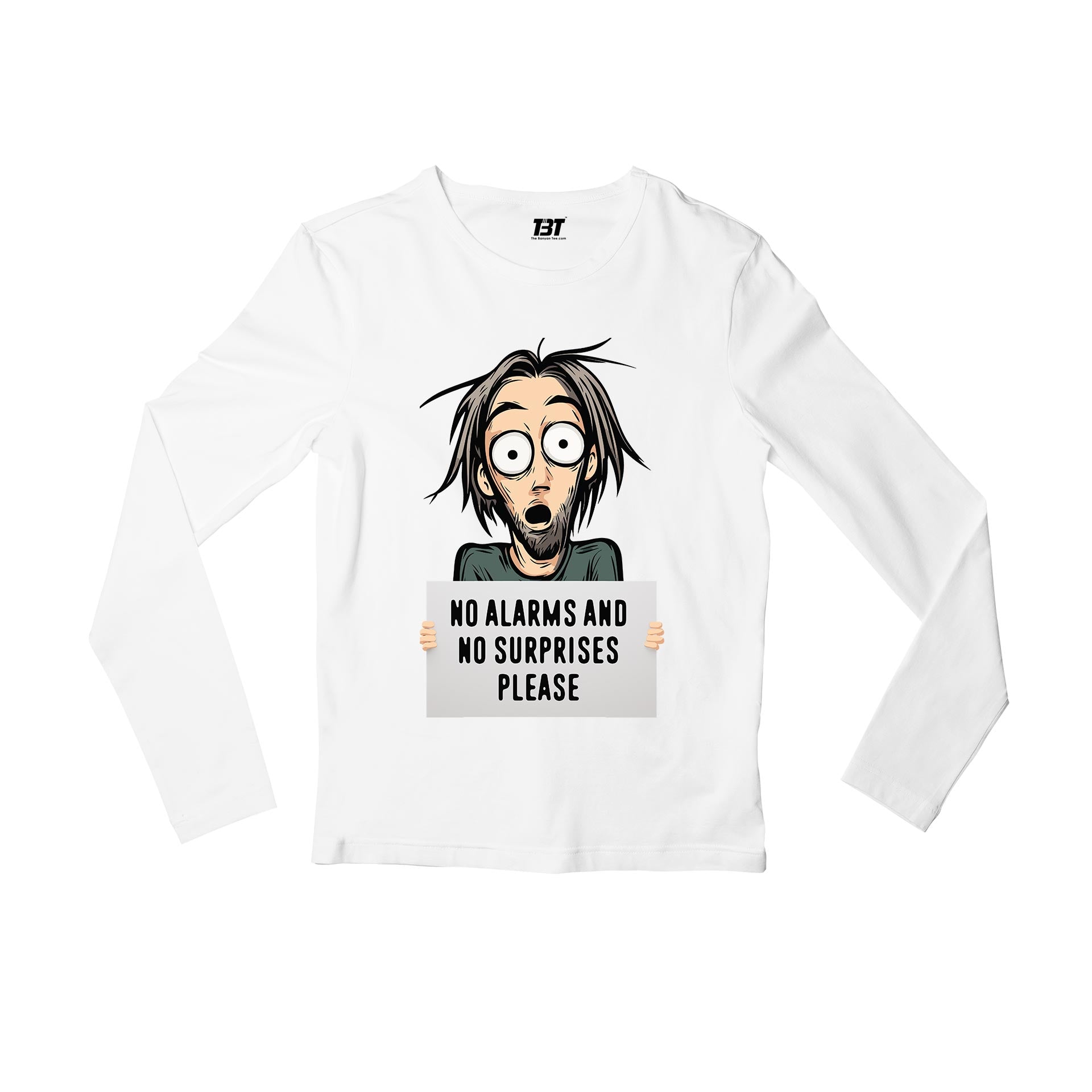 radiohead no surprises full sleeves long sleeves music band buy online india the banyan tee tbt men women girls boys unisex white