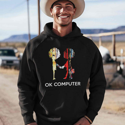 radiohead ok computer hoodie hooded sweatshirt winterwear music band buy online united states usa the banyan tee tbt men women girls boys unisex black