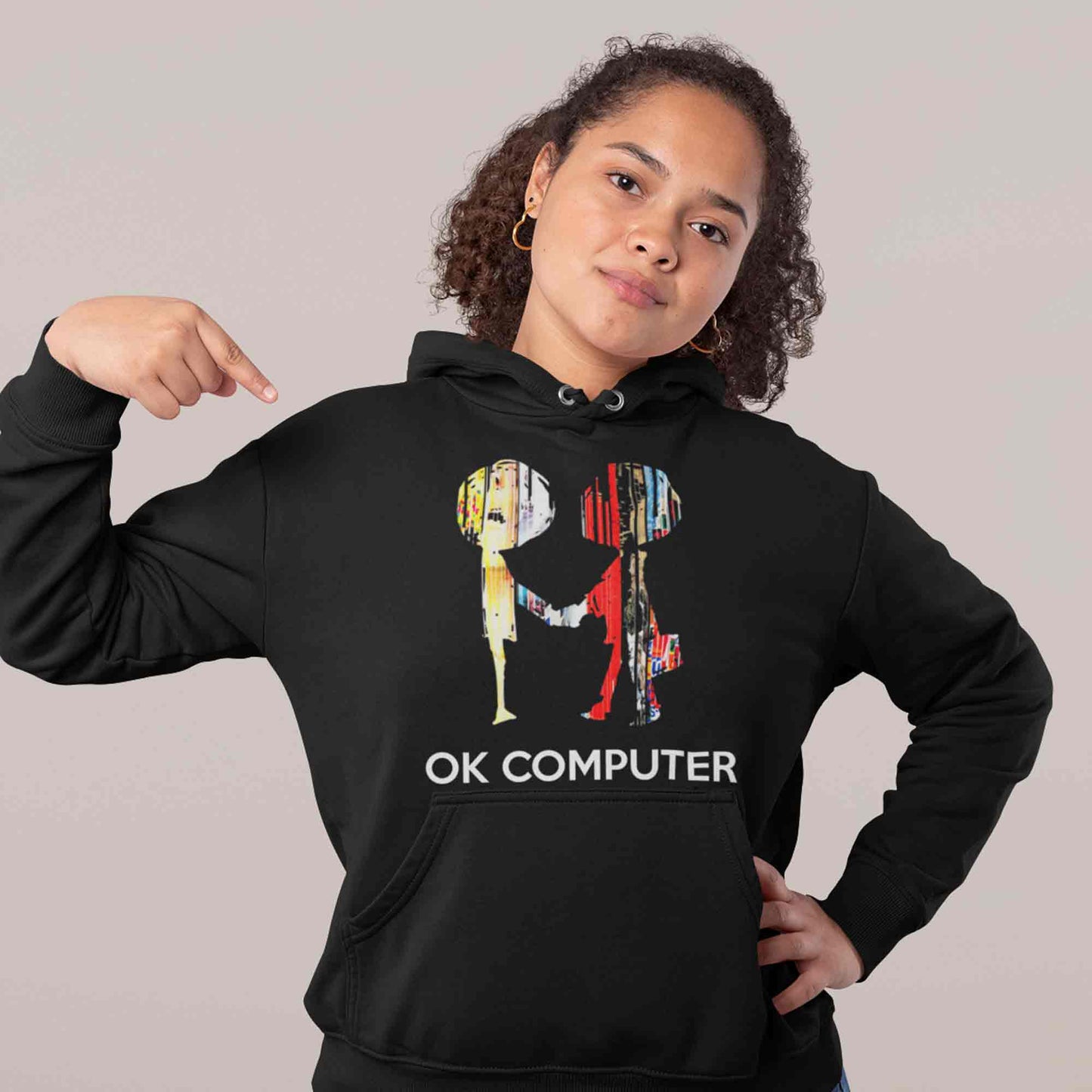 radiohead ok computer hoodie hooded sweatshirt winterwear music band buy online united states usa the banyan tee tbt men women girls boys unisex black