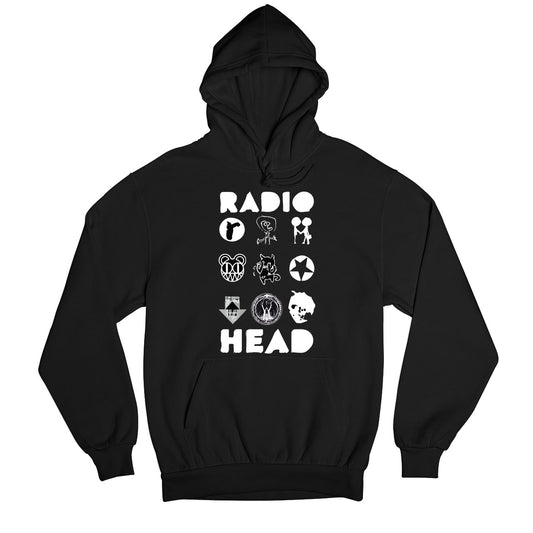 radiohead album arts hoodie hooded sweatshirt winterwear music band buy online usa united states of america the banyan tee tbt men women girls boys unisex black