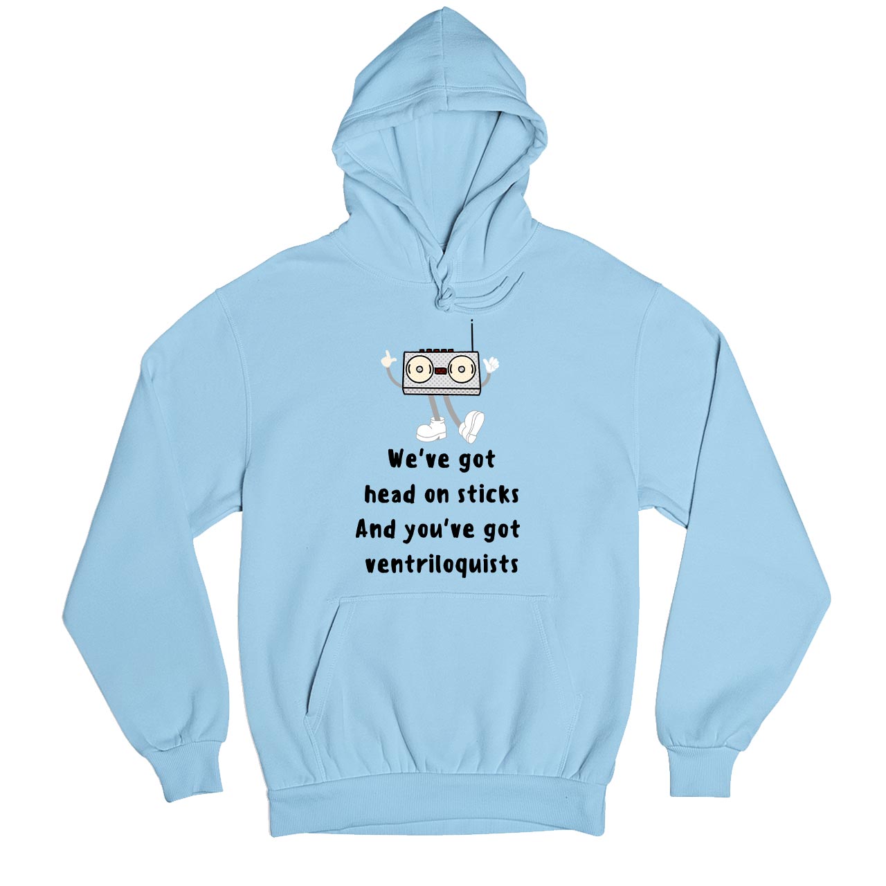 radiohead kid a hoodie hooded sweatshirt winterwear music band buy online united states usa the banyan tee tbt men women girls boys unisex baby blue