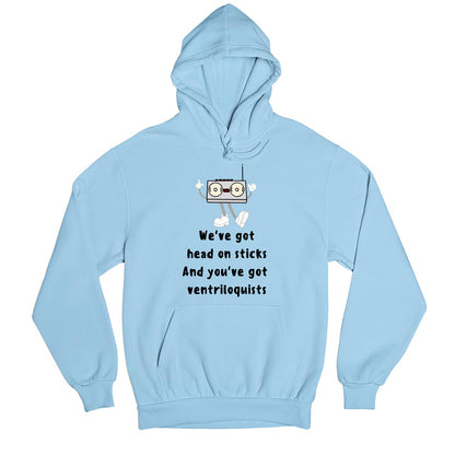 radiohead kid a hoodie hooded sweatshirt winterwear music band buy online united states usa the banyan tee tbt men women girls boys unisex baby blue