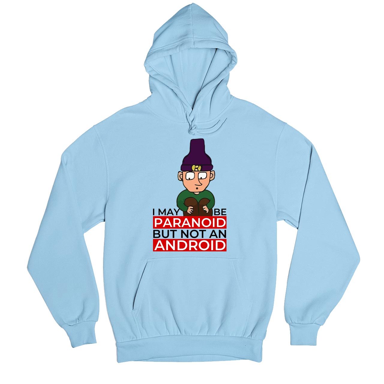 radiohead paranoid android hoodie hooded sweatshirt winterwear music band buy online united states usa the banyan tee tbt men women girls boys unisex baby blue