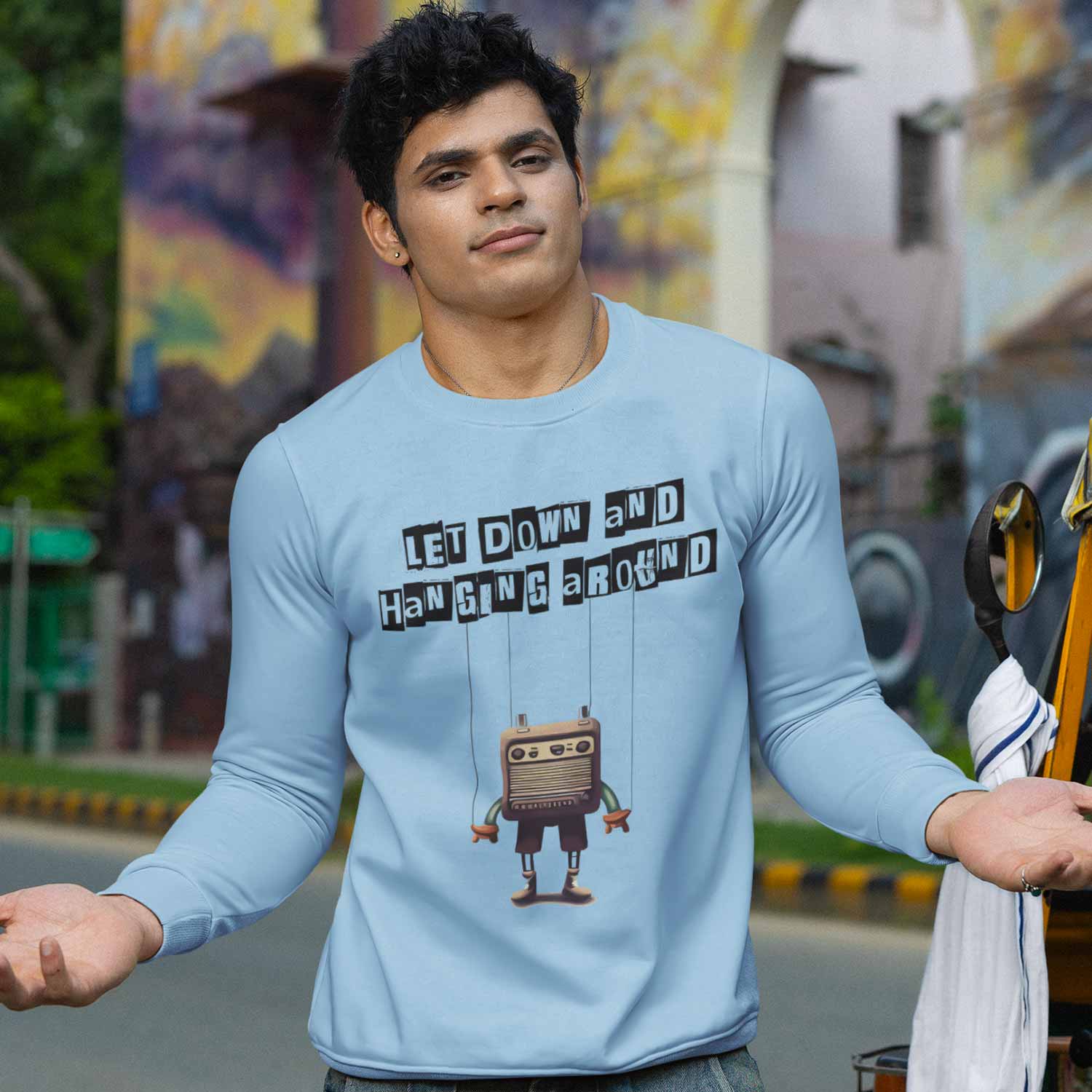 radiohead let down sweatshirt upper winterwear music band buy online united states usa the banyan tee tbt men women girls boys unisex baby blue