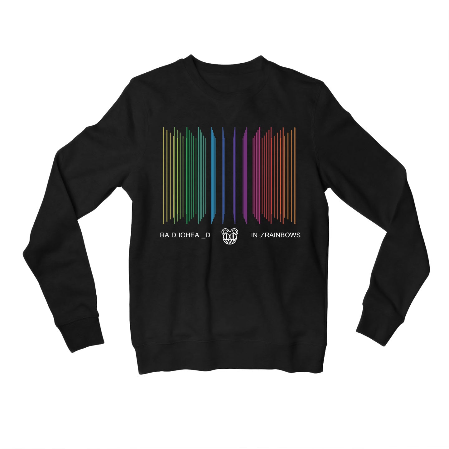 radiohead in rainbows sweatshirt upper winterwear music band buy online united states of america usa the banyan tee tbt men women girls boys unisex black