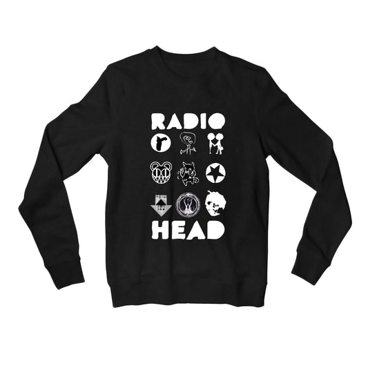 radiohead album arts sweatshirt upper winterwear music band buy online united states usa the banyan tee tbt men women girls boys unisex black