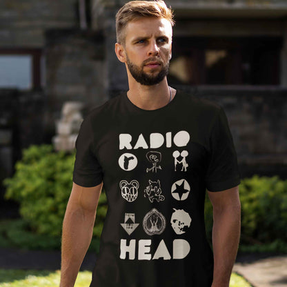 radiohead album arts t-shirt music band buy online usa united states the banyan tee tbt men women girls boys unisex black