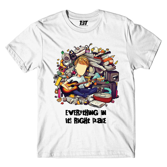 radiohead in its right place t-shirt music band buy online usa united states the banyan tee tbt men women girls boys unisex white