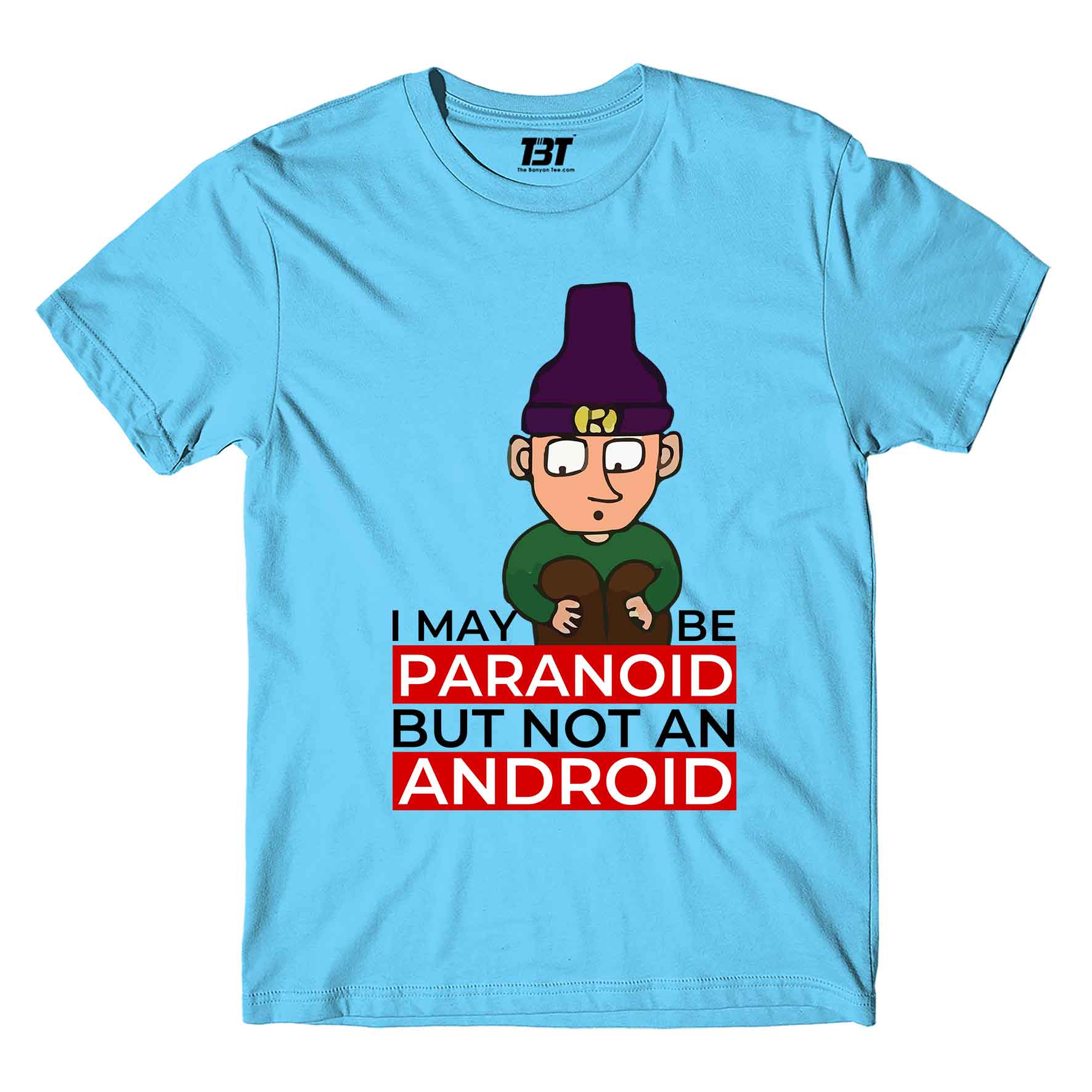 radiohead paranoid android t-shirt music band buy online united states of america usa the banyan tee tbt men women girls boys unisex sky blue