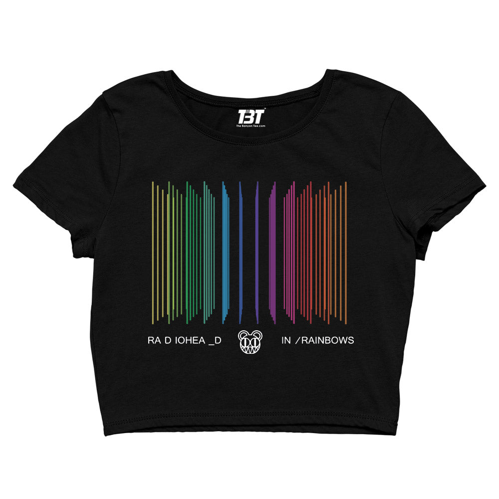 radiohead in rainbows crop top music band buy online united states of america usa the banyan tee tbt men women girls boys unisex black