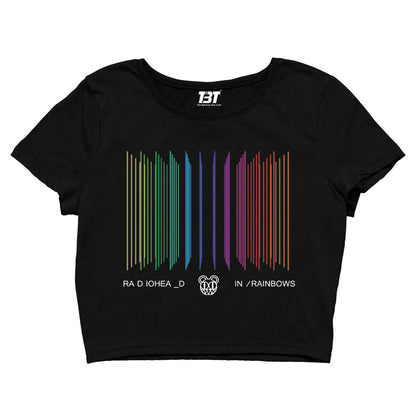 radiohead in rainbows crop top music band buy online united states of america usa the banyan tee tbt men women girls boys unisex black