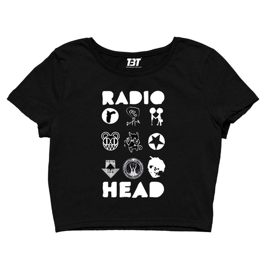 radiohead album arts crop top music band buy online united states of america usa the banyan tee tbt men women girls boys unisex black