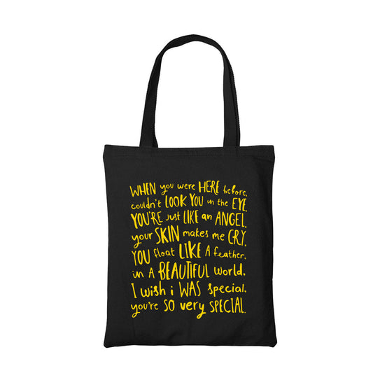 radiohead creep tote bag hand printed cotton women men unisex