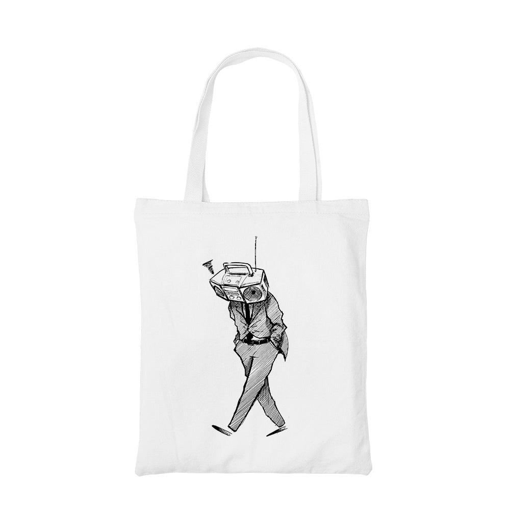 radiohead fan art tote bag hand printed cotton women men unisex