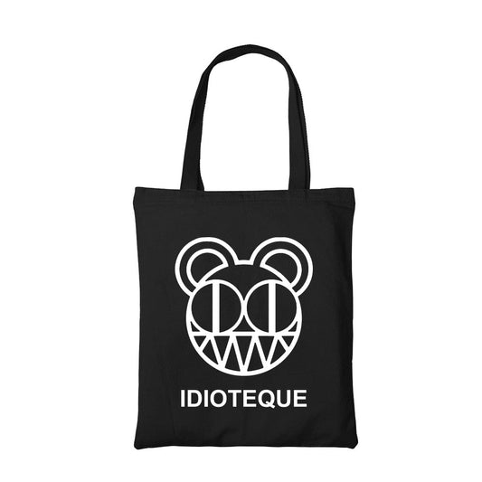 radiohead idioteque tote bag hand printed cotton women men unisex