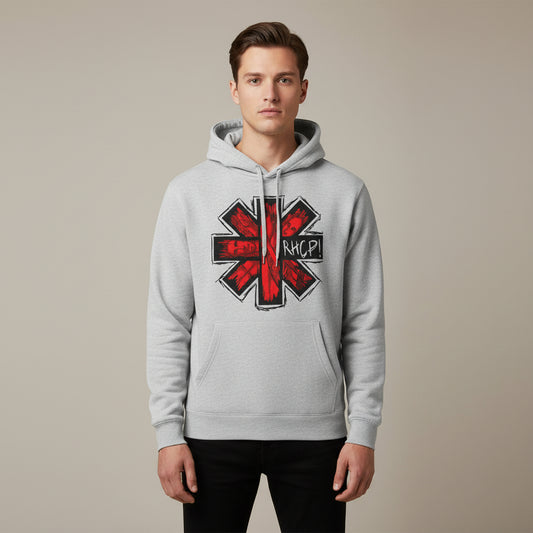 red hot chili peppers red hot art hoodie hooded sweatshirt winterwear music band buy online united states usa the banyan tee tbt men women girls boys unisex gray