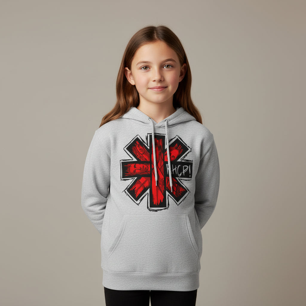 red hot chili peppers red hot art hoodie hooded sweatshirt winterwear music band buy online united states usa the banyan tee tbt men women girls boys unisex gray