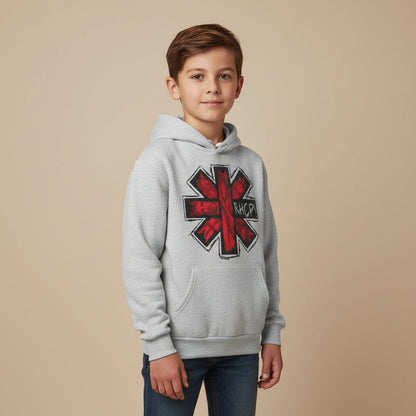 red hot chili peppers red hot art hoodie hooded sweatshirt winterwear music band buy online united states usa the banyan tee tbt men women girls boys unisex gray